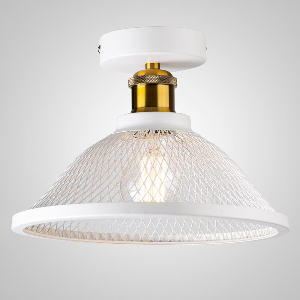 Round Cage Semi-Flush Ceiling Light