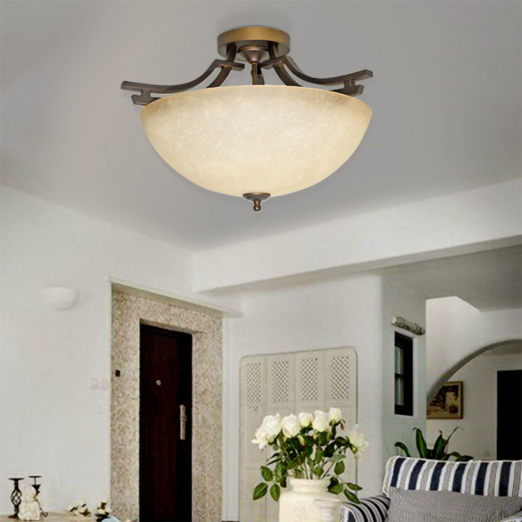 Antique Bowl Semi-Flush Ceiling Light